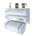 Dispenser de bucatarie triplu pentru hartie, folie aluminiu si folie stretch