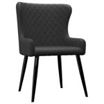 Set scaune de bucatarie vidaXL, 2 buc. negru, textil, 60 x 55 x 84 cm, 14.4 kg