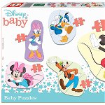 Set de 4 puzzle-uri (3, 4, 5 piese) progresive Disney - Prietenii lui Mickey Mouse, edituradiana.ro