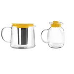 Set cana si infusor ceai Ibili-Kristall, sticla borosilicata/otel inoxidabil 18/10, galben/argintiu