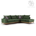 Coltar Stanga Luxury II Verde Inchis - Gri Inchis - Negru 290x235x90 cm, Pako World