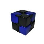 Jucarie antistres, cubul infinitului, 4 cm, plastic, negru-albastru