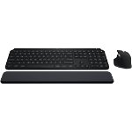 Kit tastatura si mouse Wireless LOGITECH MX KEYS S Combo, USB, Bluetooth, negru