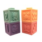 Set 4 cuburi de construit pentru copii, jucarie educationala colorata, Empria, cifre si forme, Empria®