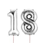 Pachet majorat cifra 1 si 8 18 ani cu heliu 66cm, Balloon4Party