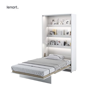 Lenart BED CONCEPT 120x200 cm - Pat rabatabil de perete vertical cu mecanism pneumatic si somiera inclusa, DIGNET/LENART