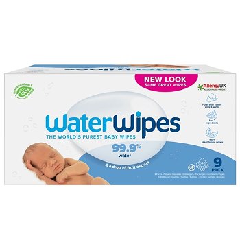 Servetele Umede pentru Bebelusi Biodegradabile Water Wipes, 9 x 60 buc, Water Wipes