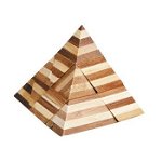 Joc logic IQ din lemn bambus 3D Pyramid, Fridolin, 8-9 ani +, Fridolin