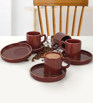Set cești de cafea, Damson, 24x21x24 cm, Keramika