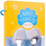 Set tacamuri pentru toddleri, furculita si lingura, etapa 2 - mov, Nana's Manners