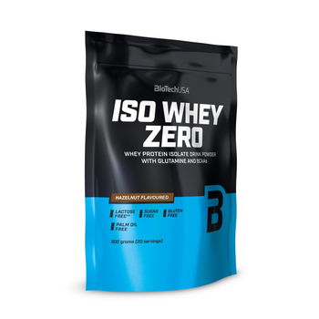 Pudra proteica Iso Whey Zero Hazelnut, 500 g, Biotech USA