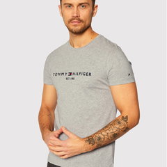 Tommy Hilfiger, Tricou de bumbac organic cu logo brodat, Albastru ultramarin, 3XL