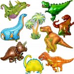 Set de 9 baloane REDO, model dinozauri, folie, multicolor