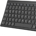 Tastatura Wireless iClever, otel inoxidabil/plastic, negru, Bluetooth 5.1