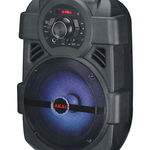 Boxa portabila activa Akai ABTS-808L, 10 W, Bluetooth, USB, Aux in, radio FM, digital karaoke, negru, microfon, AKAI