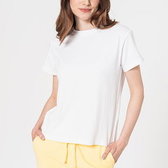 Marc O'Polo, Tricou de bumbac cu decolteu la baza gatului, Alb, XL Marc O'Polo, Tricou de bumbac cu decolteu la baza gatului, Alb, XL