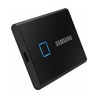 SSD extern Samsung T7 Touch, 1TB, USB 3.2 Gen2, Securizare Amprenta, Negru