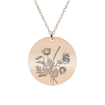 Flora - Colier personalizat buchet flori banut din argint 925 placat cu aur roz, BijuBOX
