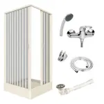 Pachet cabina Luna 80 cu cadita  si baterie dus, 80x80 cm