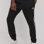 adidas Sportswear, Pantaloni sport conici cu snur Essentials, Alb/Negru