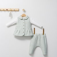 Set 3 piese: pantaloni, bluzita si vestuta eleganta pentru bebelusi Paris Love, Tongs baby, Tongs baby