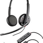 Casca Call Center Plantronics BLACKWIRE 325.1-M, USB, 3.5mm Jack, Microsoft Certified, Binaural