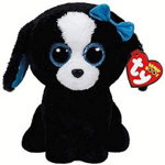Jucarie din plus Beanie Boos TRACEY - black/white dog, 24cm TY 37076, 