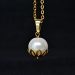 Pandantiv Pearl of the moon (inox auriu), FelicityStore?