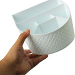 Organizator pentru tacamuri Sourcingmap, plastic, albastru deschis, 20 x 14 x 14 cm