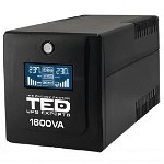 UPS 1600VA/900W LCD Line Interactive AVR 4 schuko USB Management TED Electric TED001597, TED Electric