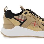 Burberry Leather & Fabric Sneakers ARC BEIGE CHK BLACK