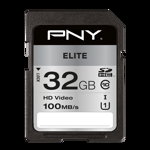 Card de memorie PNY Elite SDHC Memory Card 32GB Class 10 UHS-1 U1, PNY