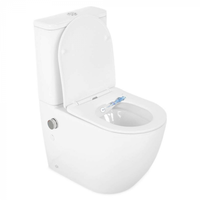 Set vas wc stativ cu functie de bideu, rezervor si capac soft close, alb lucios, Foglia Eco, Foglia