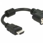 Adaptor HDMI la DVI-D Dual Link 24+5pini T-M 20cm, Delock 65327, Delock