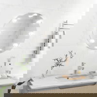 Oglindă de perete cu lumini LED, sticlă, rotundă