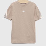 Adidas tricou de bumbac pentru copii U FI 3S culoarea bej, cu imprimeu, adidas