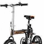 Bicicleta electrica pliabila Airwheel R5, Viteza maxima 20km/h, Autonomia maxima 30-40km, asistata 80-100km, Roti 16", Baterie Panasonic (Negru)