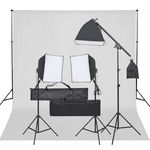 Kit studio foto cu set de lumină și fundal