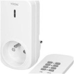 Priza wireless VIRONE RS-5GS, 1000W, schuko, IP20, telecomanda, alb, Orno