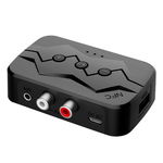 Adaptor Bluetooth Techstar® M23, transmitator si receptor pentru TV/PC/Sistem de sunet pentru casa, Jack 3.5mm, Micro SD, USB, AUX, NFC, RCA, Negru, Techstar