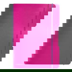 Caiet Herlitz My.Book Flex A5 40F 80Gr Patratele Coperta Pp, Fucsia Cu Elastic Violet, Herlitz