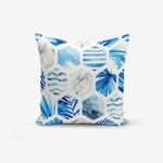 Față de pernă cu amestec din bumbac Minimalist Cushion Covers Blue Geometric, 45 x 45 cm