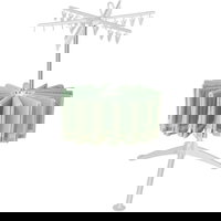 Uscator de Rufe Vertical, Flippy, 2 Niveluri, Pliabil, din ABS+PP+Otel Inoxidabil, Rotire 360 Grade, 130 x 75 cm, Alb Engros,