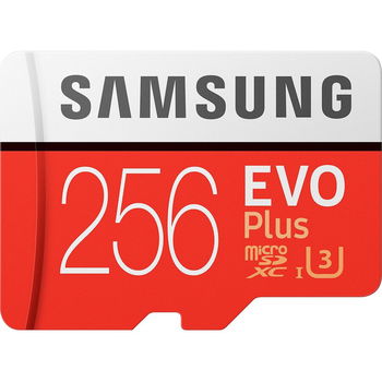 Card de memorie, Samsung, EVO Plus Clasa 10 UHS-I microSDXC U3 cu adaptor (MB-MC256GA), 4-Proof Protection, 256GB