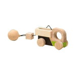 Jucarie Montessori din lemn, camion pentru centru activitati, verde-negru, Mobbli, Mobbli
