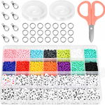 Set de creatie cu 5800 margele si accesorii pentru bijuterii Dereine, sticla/acrilic, multicolor, 22,5 x 13,3 x 2,1cm