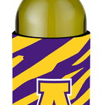 Caroline`s Treasures Monogramă - Tiger Stripe - Purple Gold Initial A Wine Bottle Beverage Izolator Multi, 