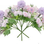 Set de 3 flori artificiale Hawesome, plastic/matase, mov, 32 x 20 cm, 