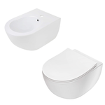 Set vas wc suspendat și bideu cu capac slim softclose Deante Peonia, Deante