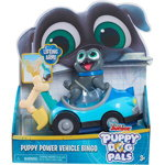 Set figurina cu vehicul PUPPY DOGS Bingo 94210B, 3 ani+, albastru-gri